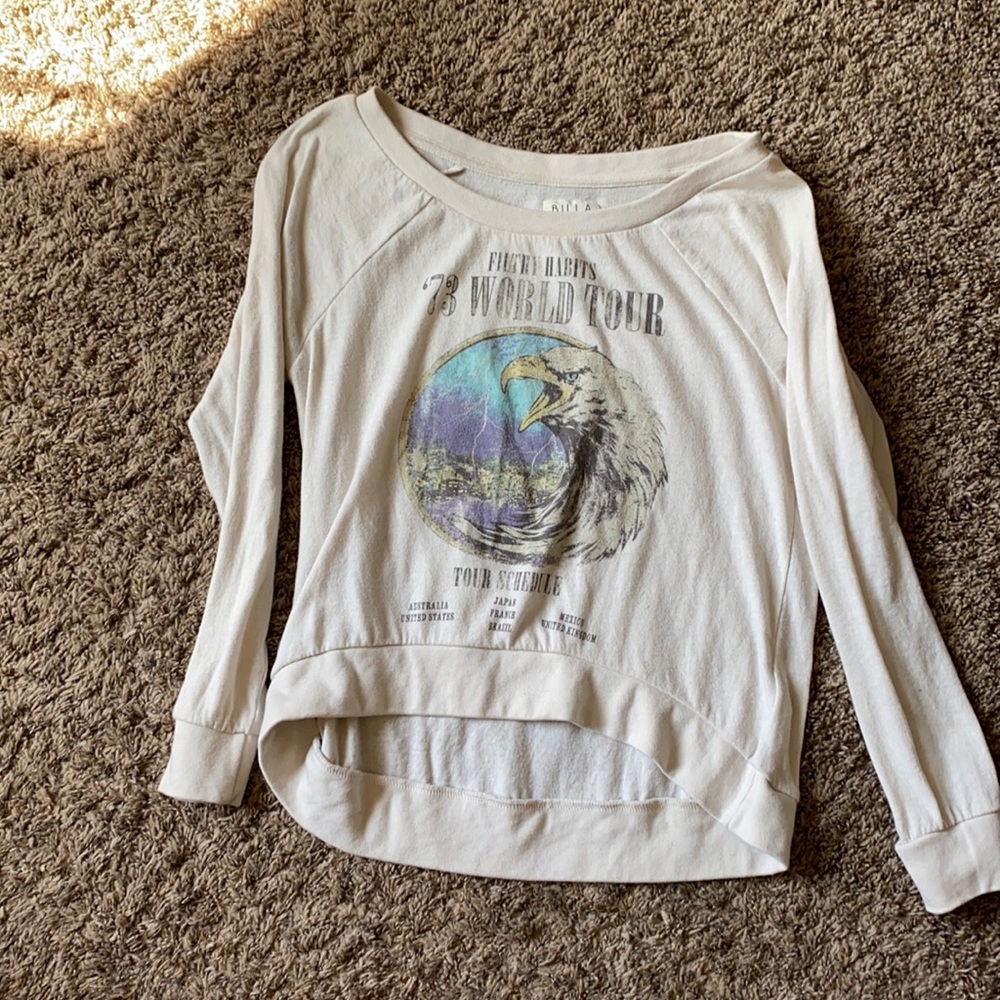 Graphic crop quarter sleeve